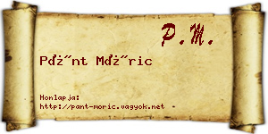 Pánt Móric névjegykártya